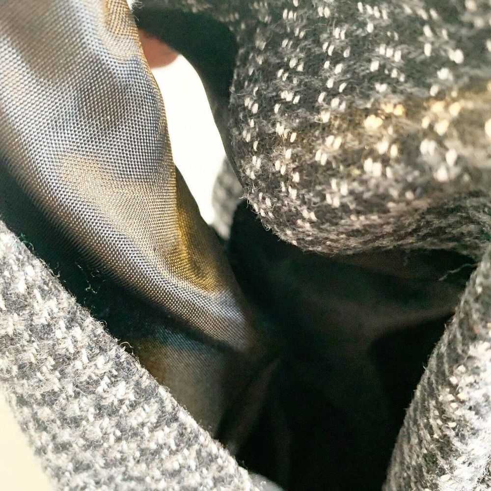 Vintage Sag Harbor Grey Houndstooth Plaid Wool Midi Pencil Skirt Women’s Size 0 - Picture 11 of 11